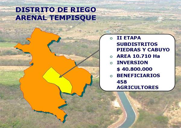 Imagen de la II etapa del Distrito de Riego Arenal Tempisque